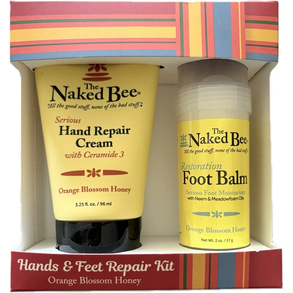 The Naked Bee Orange Blossom Honey Hand Repair Cream & Restoration Foot Balm Kit